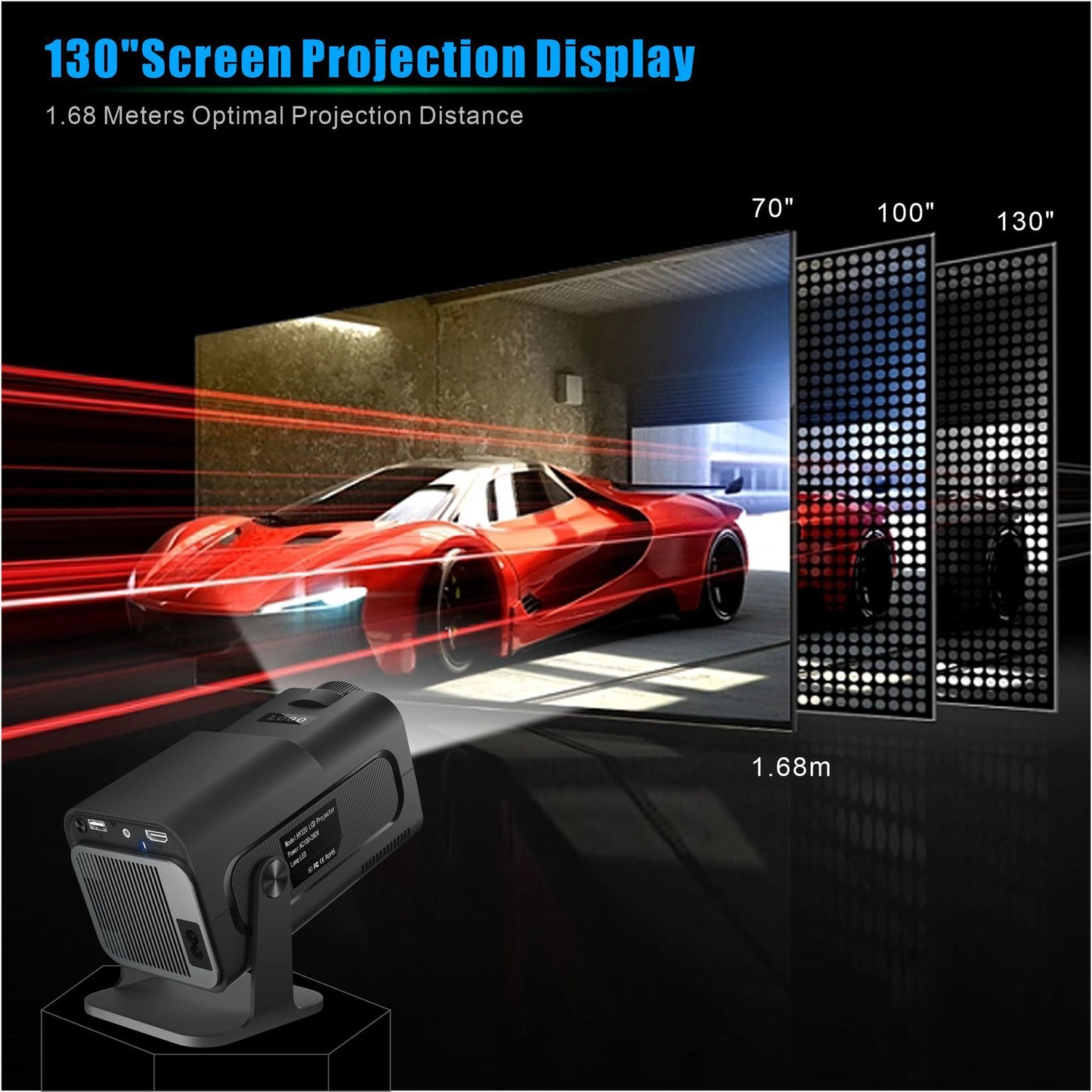 HY320 Android Small HD Smart Projector 1080p