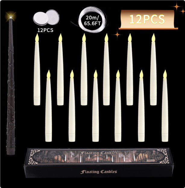 LED Floating Candles With Magic Wand