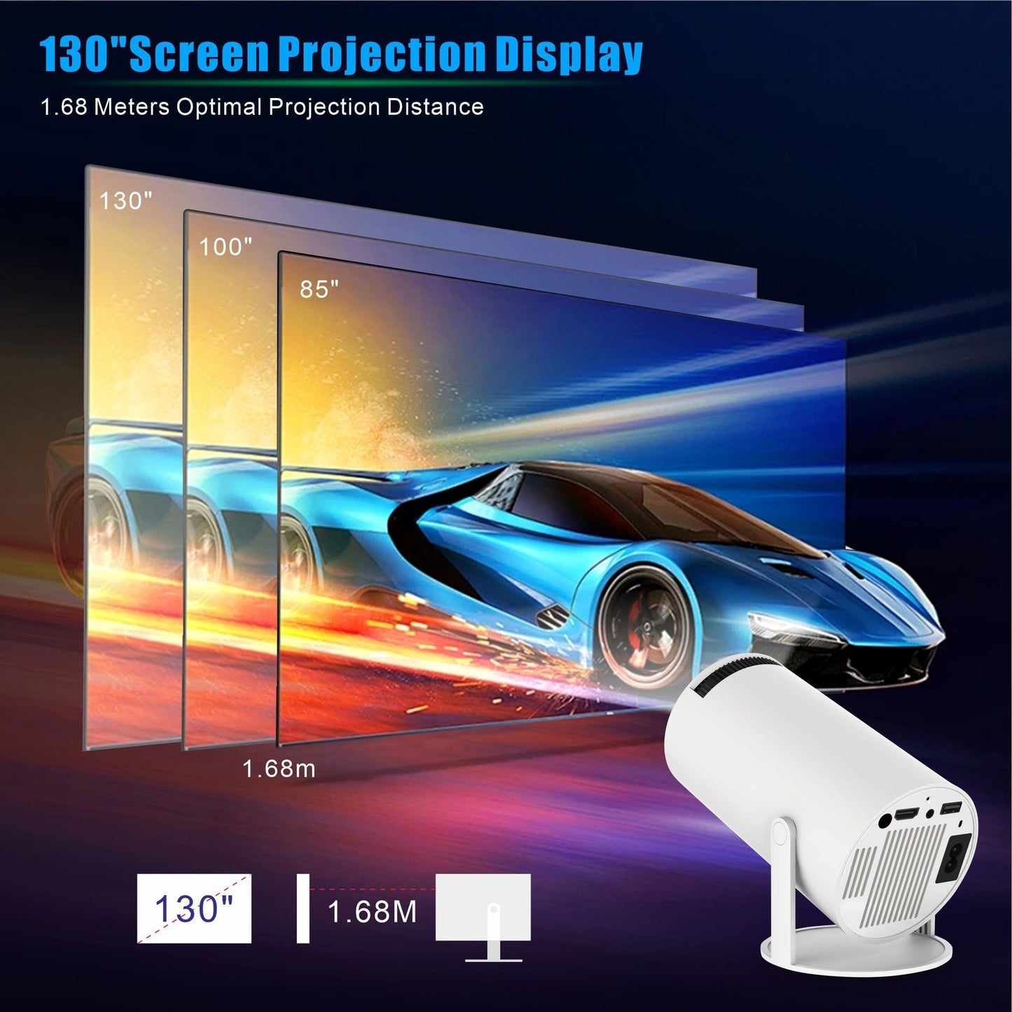 HY300 Pro Portable Mini Projector