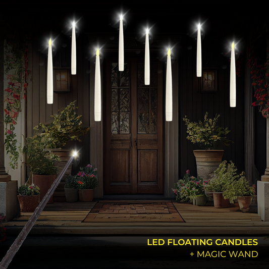 LED Floating Candles With Magic Wand